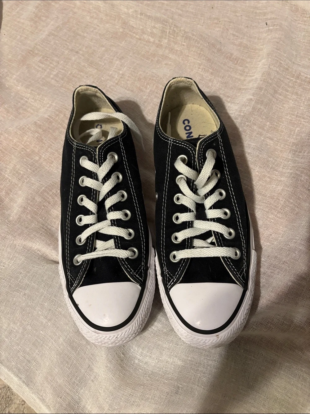 Converse Kids Black and White Low-Top Canvas Sneakers